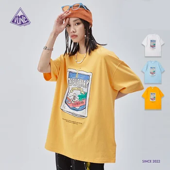 Мужская одежда VUNC | Летняя новинка 2022 года в Китае-молодежная модная хлопковая футболка с короткими рукавами и мультяшным принтом модного бренда в китайском стиле